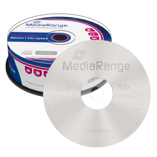 CD-R  MediaRange 700MB  25pcs Spindel 52x
